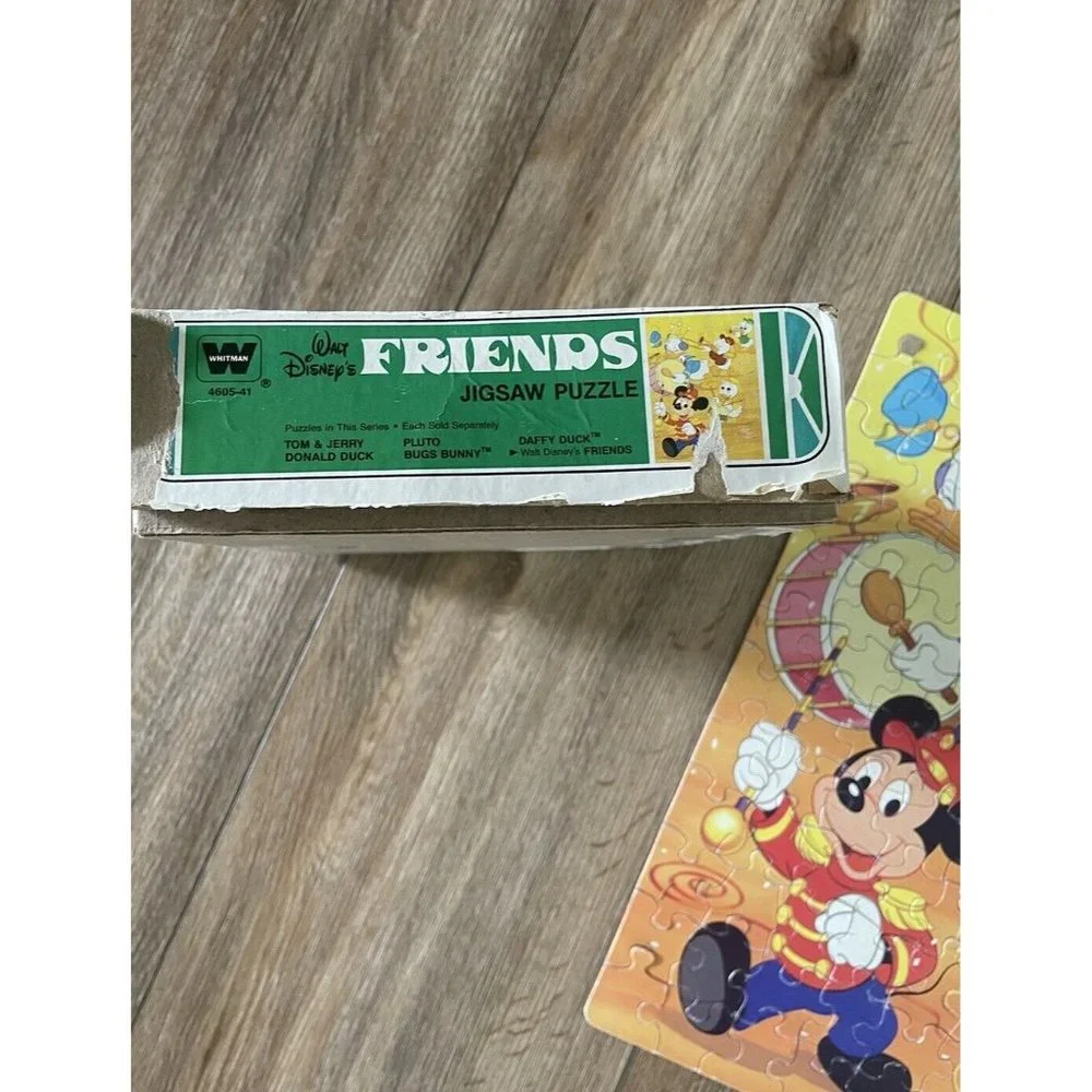 Vintage 1984 Whitman Walt Disney Friends Jigsaw Puzzle, Mickey Band 100 pcs, Toy